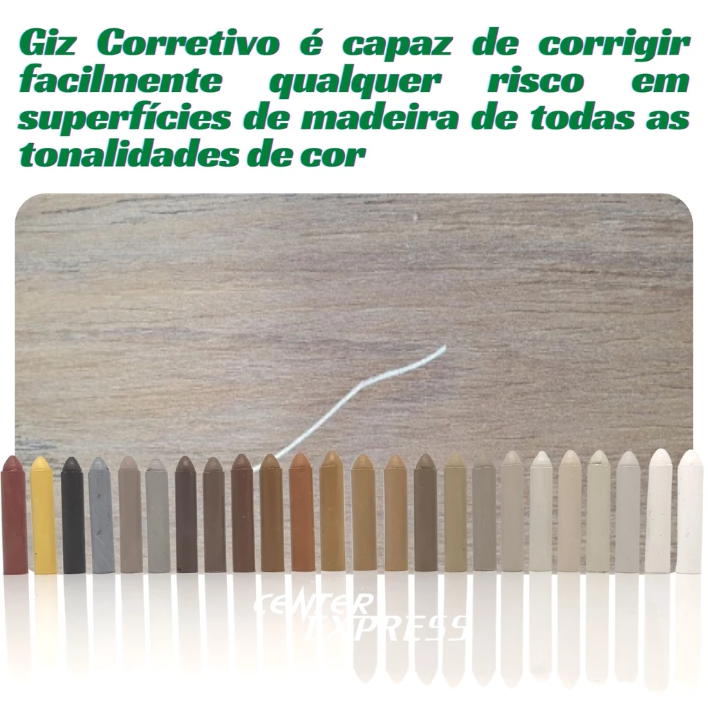 Escolha um giz com a cor mais próxima possível da madeira que você vai reparar para um resultado mais natural.