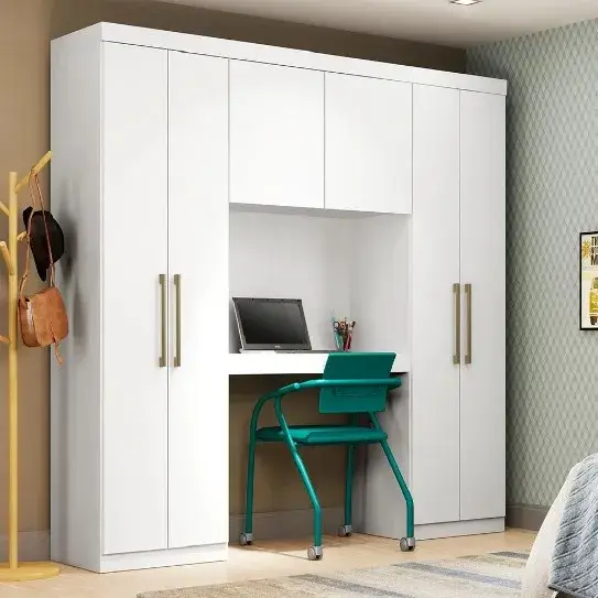 Guarda Roupa Casal com 6 Portas Montagem Flex Branco Carraro
