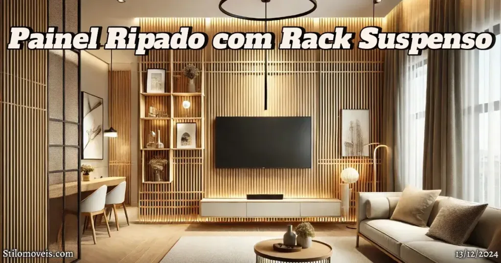 Modelo de Painel Ripado com Rack Suspenso